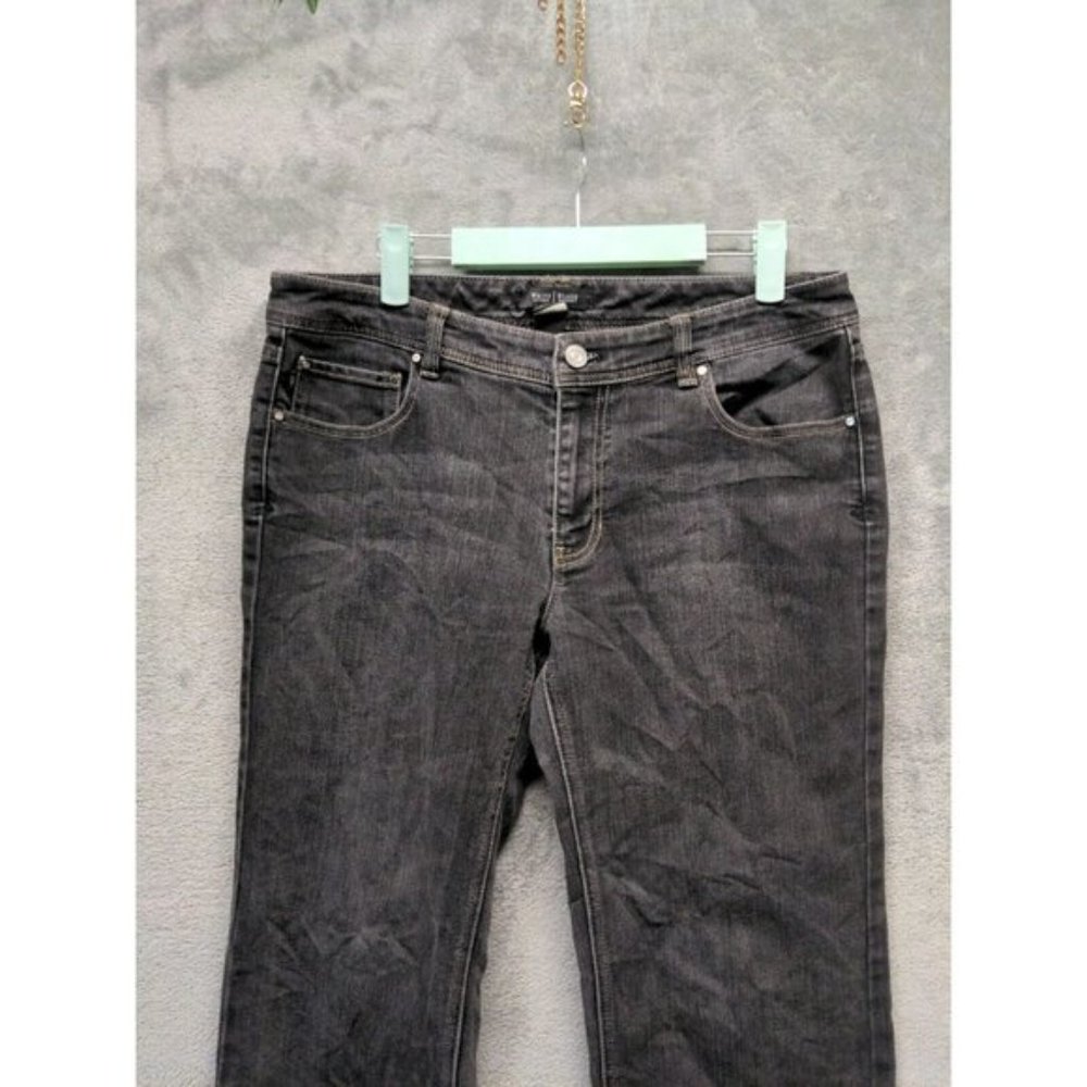 WHITE HOUSE BLACK MARKET Women Jean Mid Rise Straight Leg Charcoal W:35 L:29.5 - Picture 9 of 9